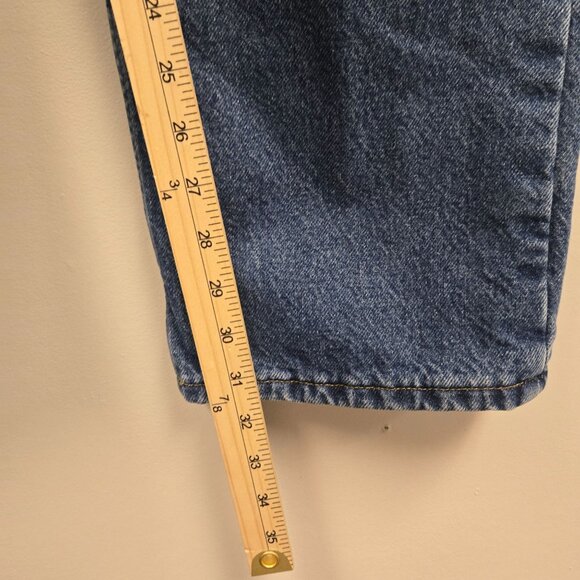 Carhartt Mens 36 Blue Denim Flannel Lined Relaxed Fit Jeans 8172 Made In USA - Picture 11 of 16